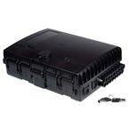 Nástěnný plastový venkovní FTTx box, IP54, max 24 svarů, 16+2 SC, černý