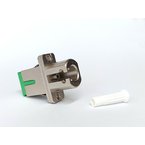 Fiber Optic Adapter Hybrid SC/APC-LC/APC 2-hole flange, metal/green, S4U (Swiss)