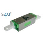 E2000/APC adaptor SM duplex, green, na pružinky, S4U (Swiss)