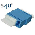 LC/PC adaptor SM quad, blue, short flange, SC duplex footprint, S4U (Swiss)