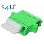 LC/APC adaptor SM quad, green, 2 hole flange, SC footprint, S4U (Swiss)