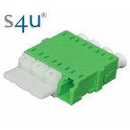 LC/APC adaptor SM quad, green, short flange, SC duplex footprint, S4U (Swiss)