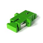 FTTH SC/APC adaptor, simplex, green,
2 hole flange