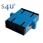 SC/PC adaptor SM duplex, blue, 2-hole flange, S4U (Swiss)