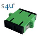 SC/APC adaptor SM duplex, green, 2-hole flange, S4U (Swiss)