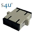 SC adaptor MM duplex, grey, 2 hole flange, S4U (Swiss)