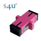 SC adaptor  MM OM4 simplex, violet, 2-hole flange, S4U (Swiss)